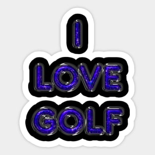 I Love Golf - Purple Sticker